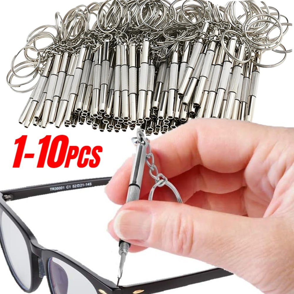 Watch Tool Repair Kit - 1/3/5/10 Portable Eyeglass Repair Screwdriver Keychain