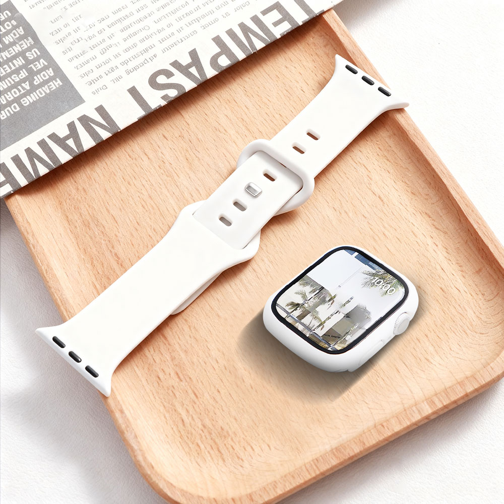 Silicone Sport Band - Glass+Case+band For Apple Watch bands 44mm