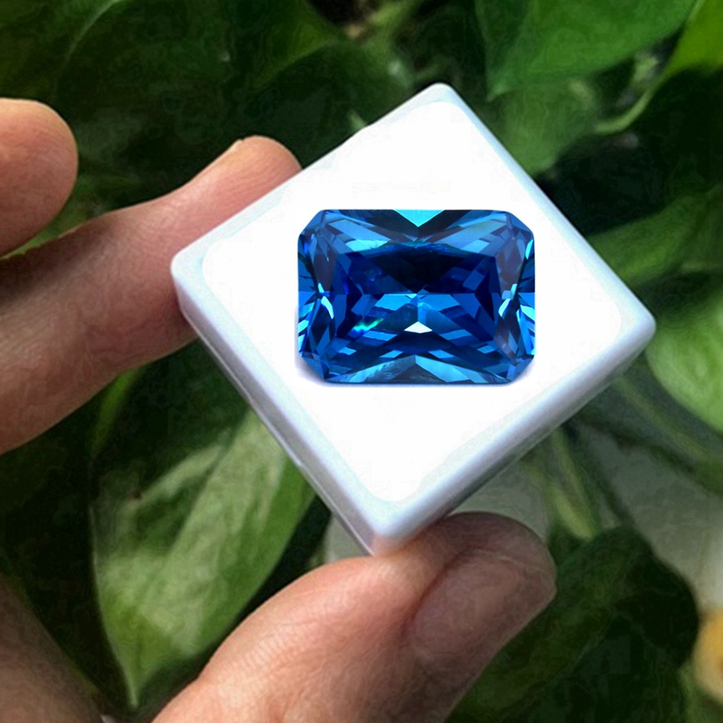 Vs Smartwatch - Sea Blue Sapphire Natural Mined Rectangle
