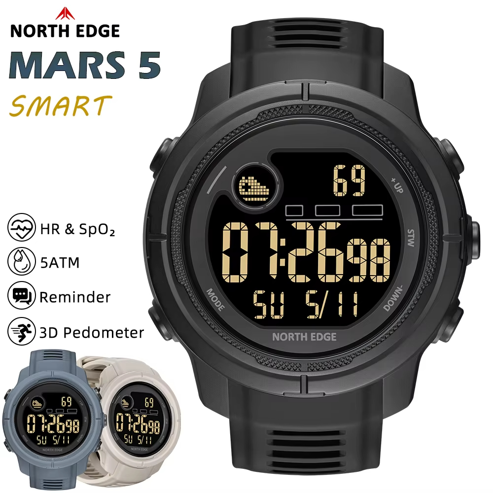 NORTH EDGE NEW MARS 5 Men's Di - Smartwatch Watches For Men Digital 评论和价格