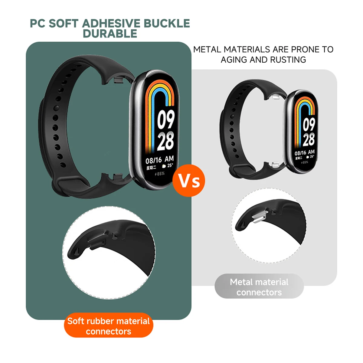 Strap for Xiaomi Mi Band 9/9 N - Silicone Sport Band 评论和价格